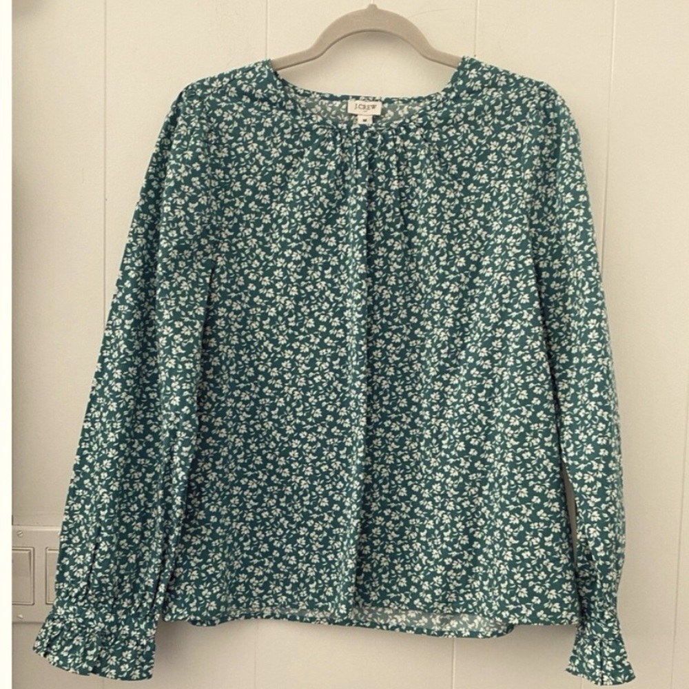 J.Crew Green Floral Blouse Size Med and Small Available
